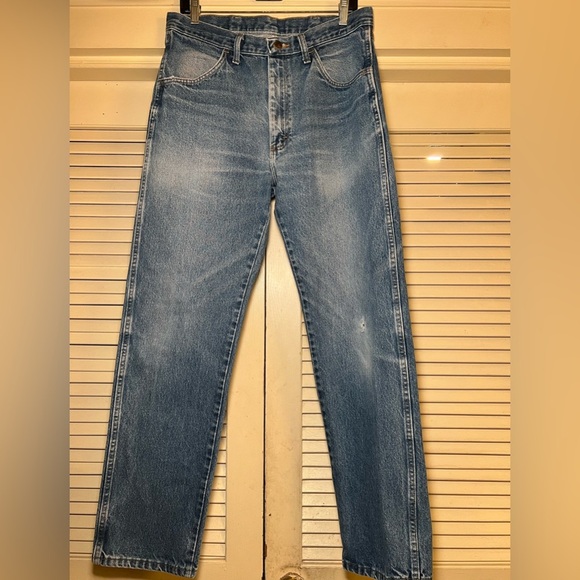 Vintage 90s Rustler Regular Straight Leg Distressed Jeans Denim size 12 33x30 - Picture 1 of 13